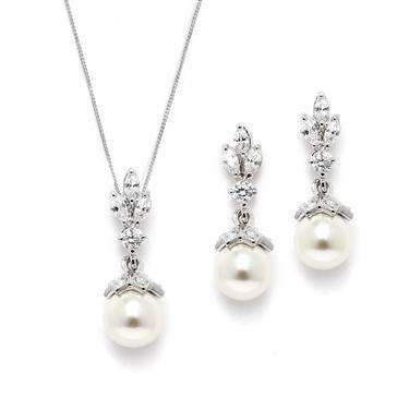 Pearl Drop Vintage Set - Silver