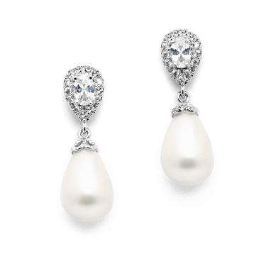 Pear Stone & Pearl Earring - Pearl/Silver