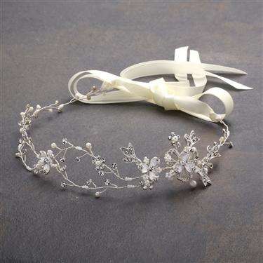 Painted Floral Hairvine - Silver