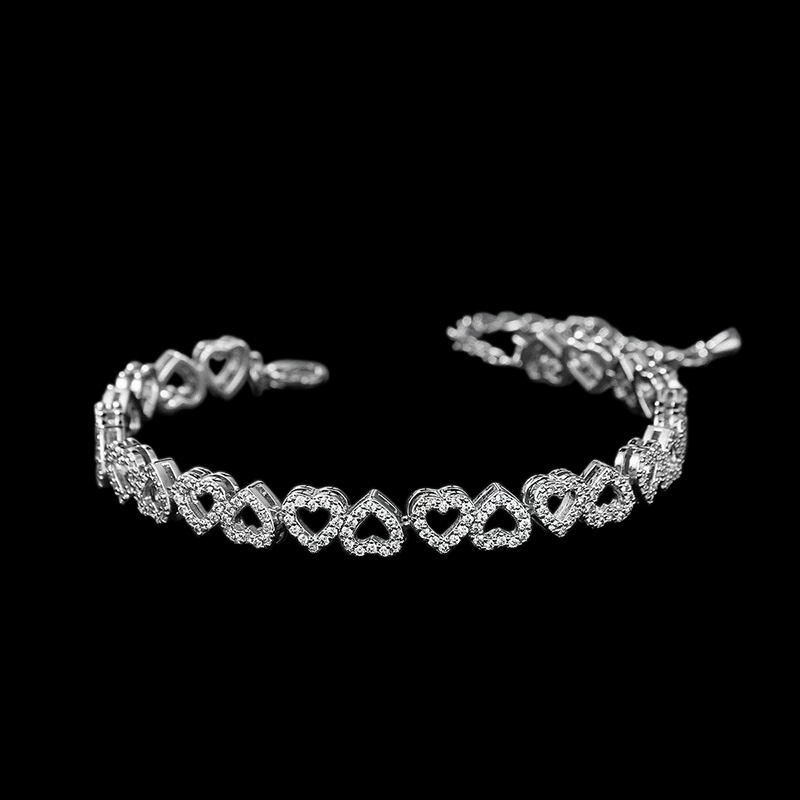 Armbånd "Crystal Hearts Silver"