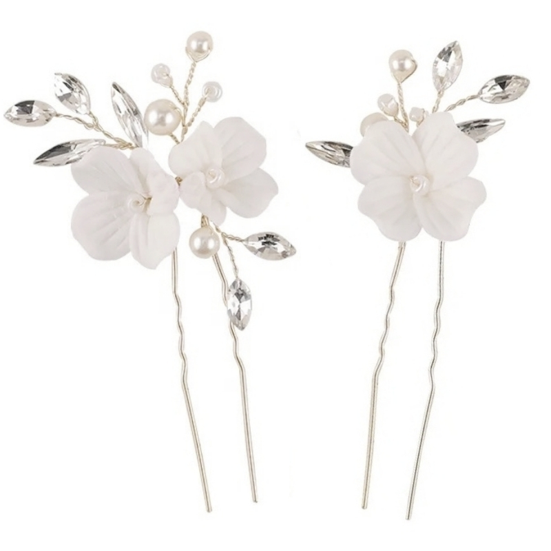 Hårpin "Floral Romance Silver"