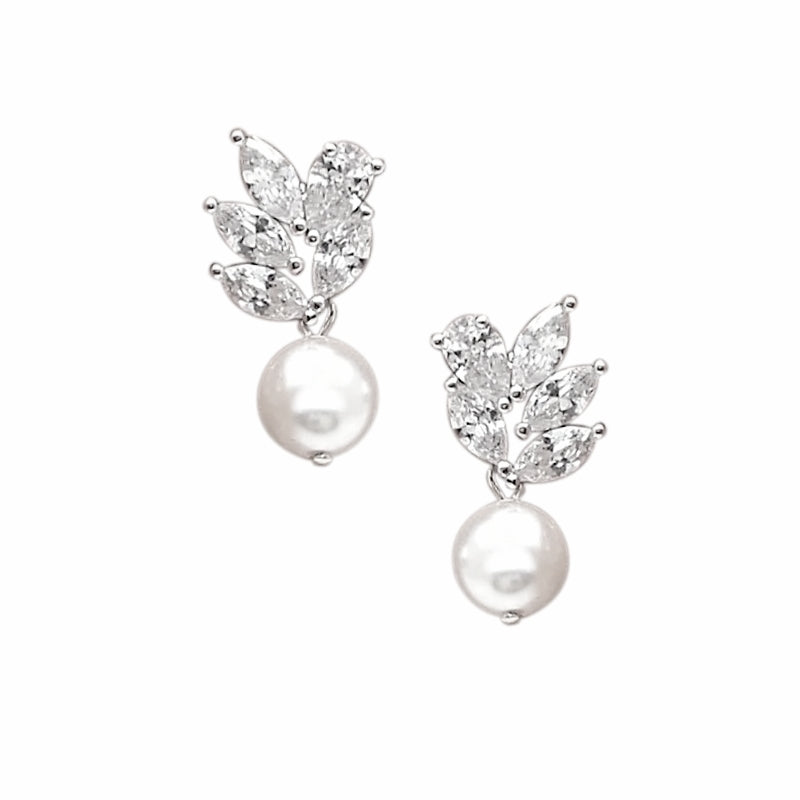 Øredobber "Dainty Pearl Drop" Silver