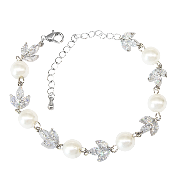 Armbånd "Shimmer Pearl Silver"