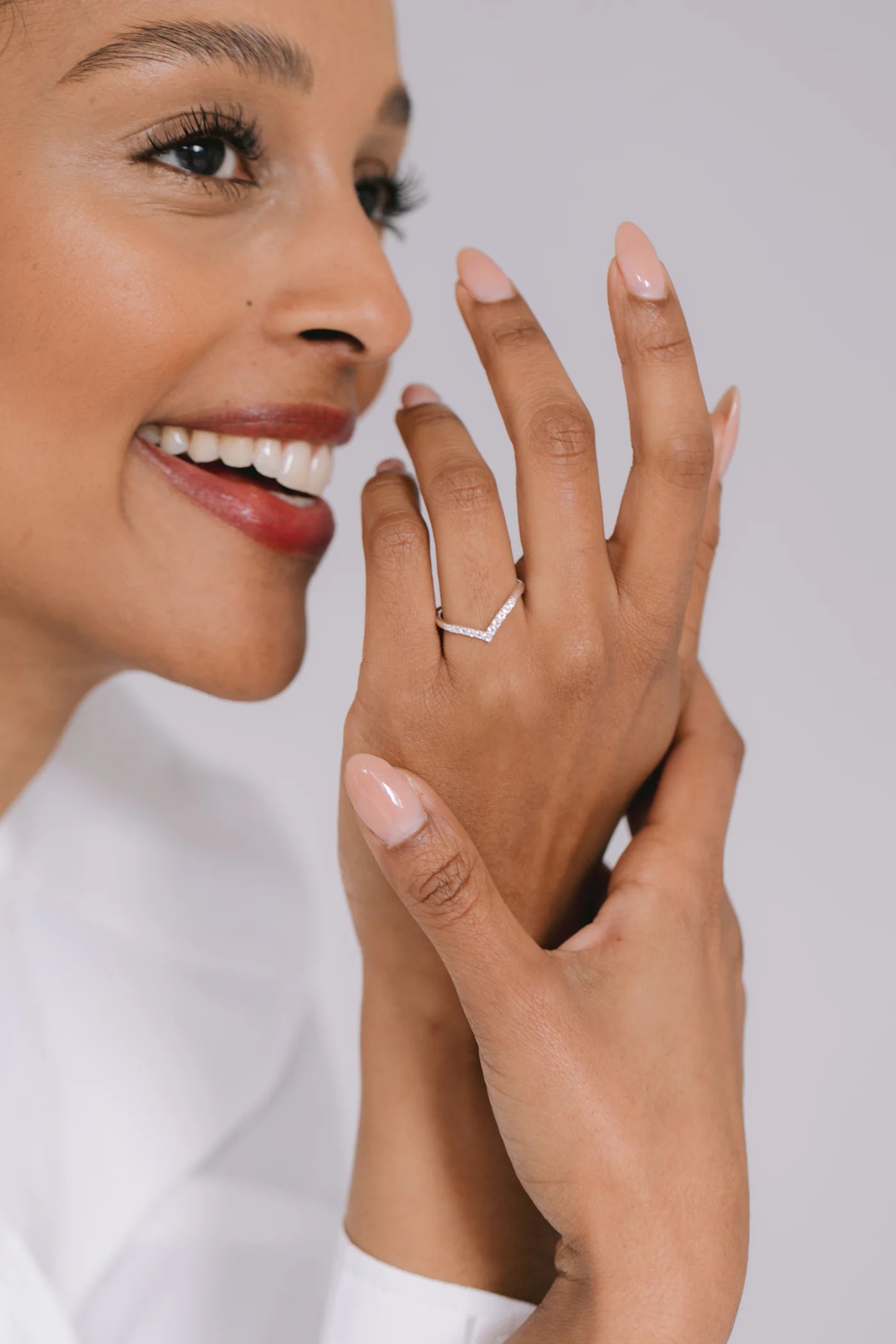 Ring "Venice Stacking Ring with White Topaz Silver"