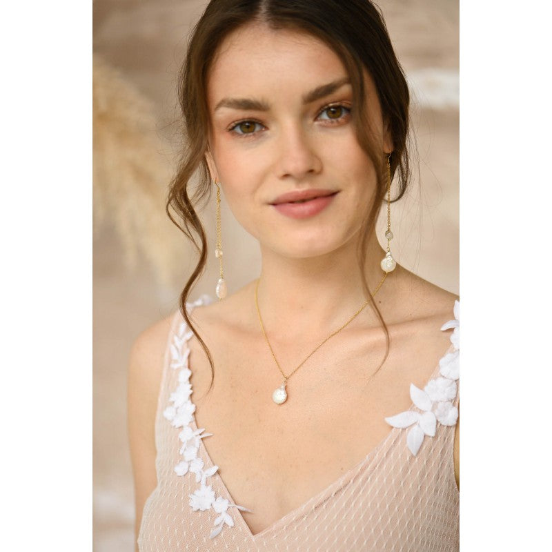 Øredobber "Double Pearls" - Gold