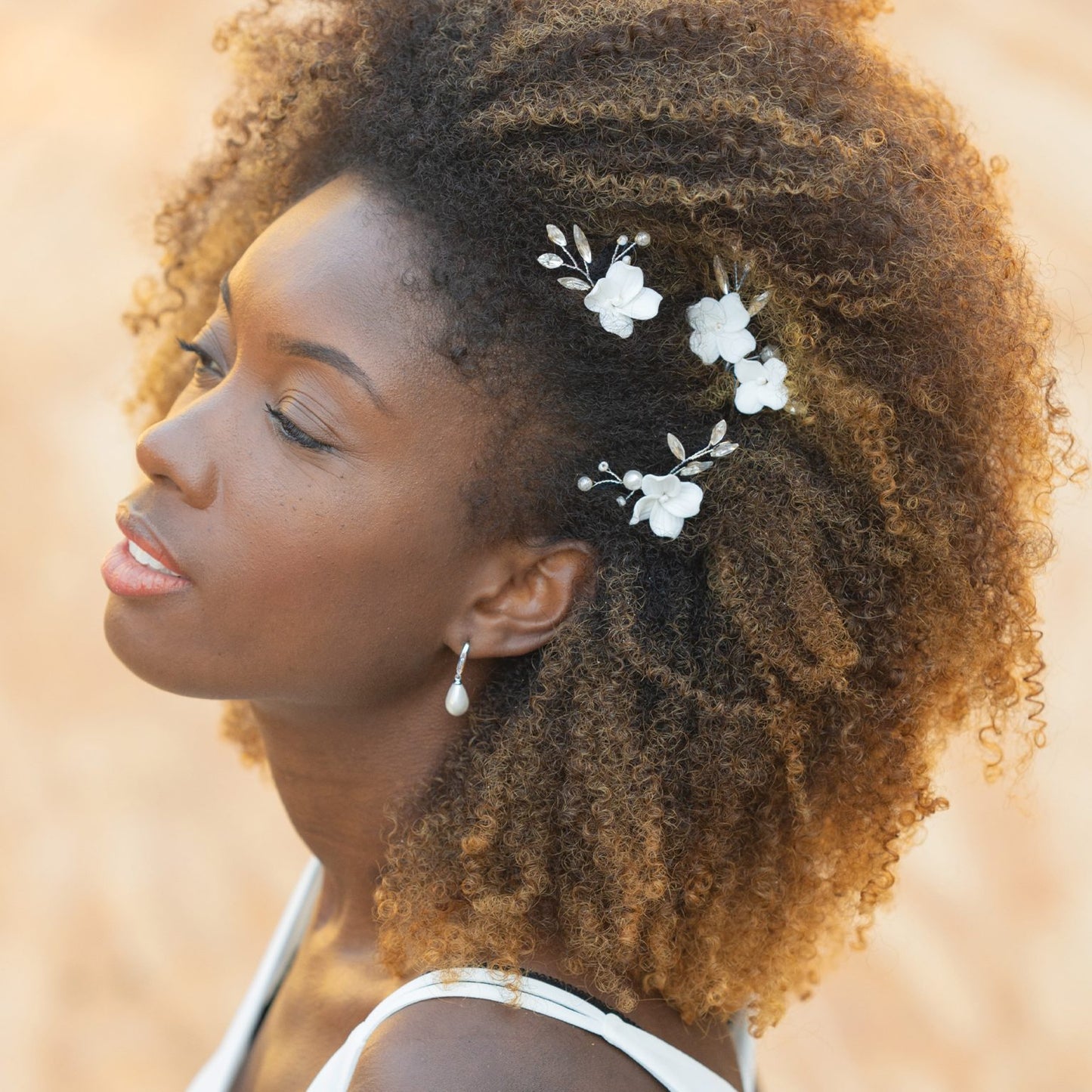 Hårpin Floret Set "Crystal Pearl Flower Hairpin"