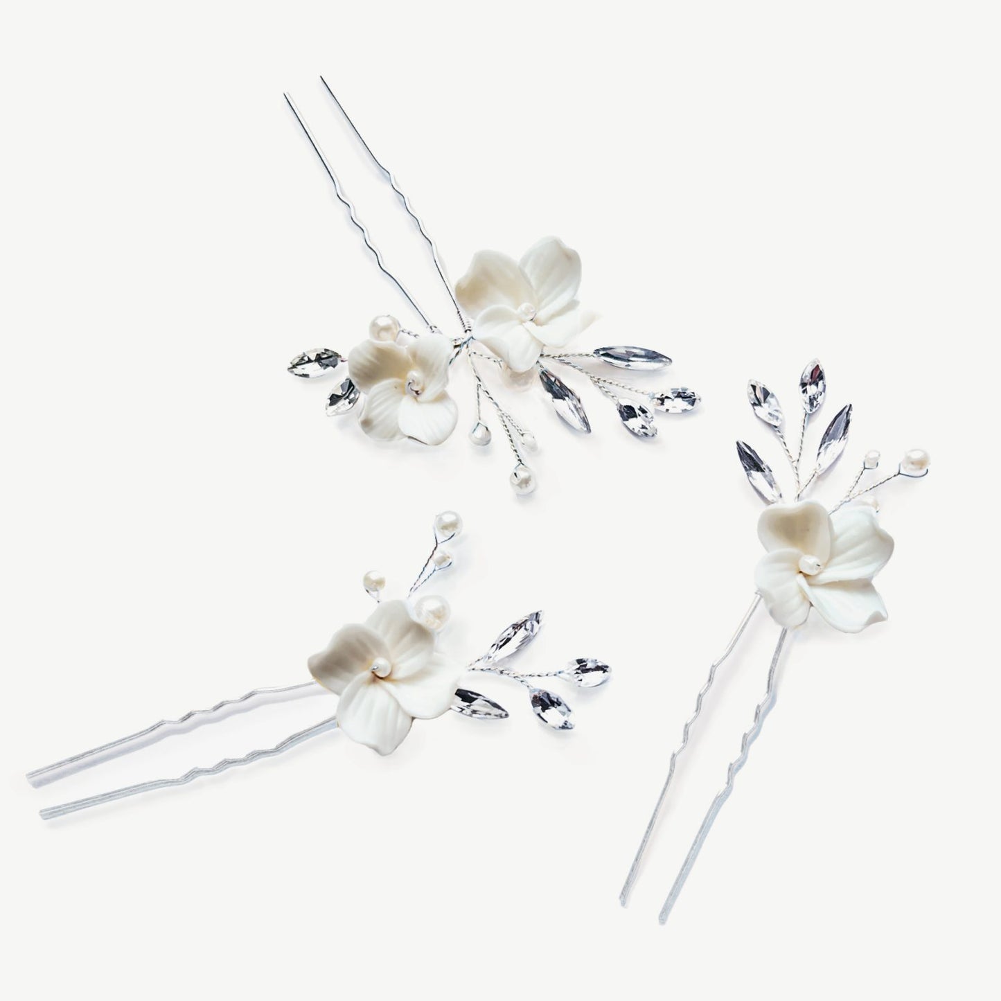 Hårpin Floret Set "Crystal Pearl Flower Hairpin"
