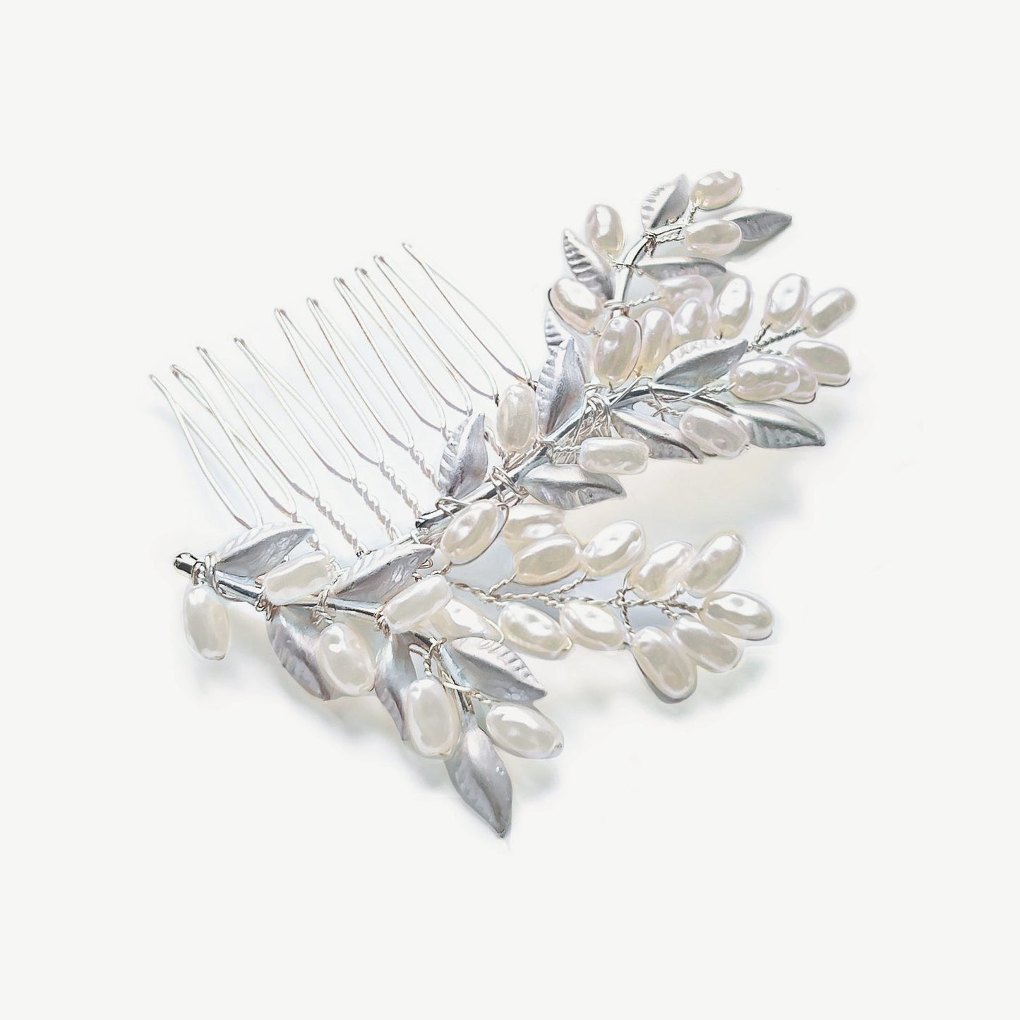 Hårclip "Summer Glow Leafy Comb Silver"