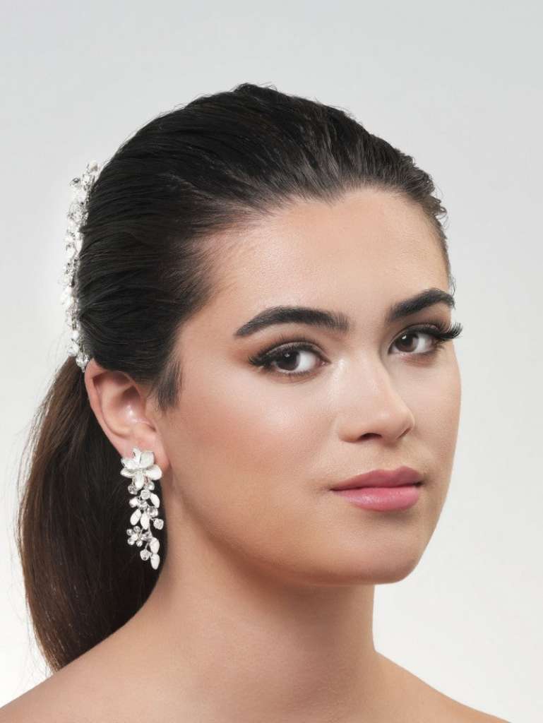 Silver Flower Earrings - Silver