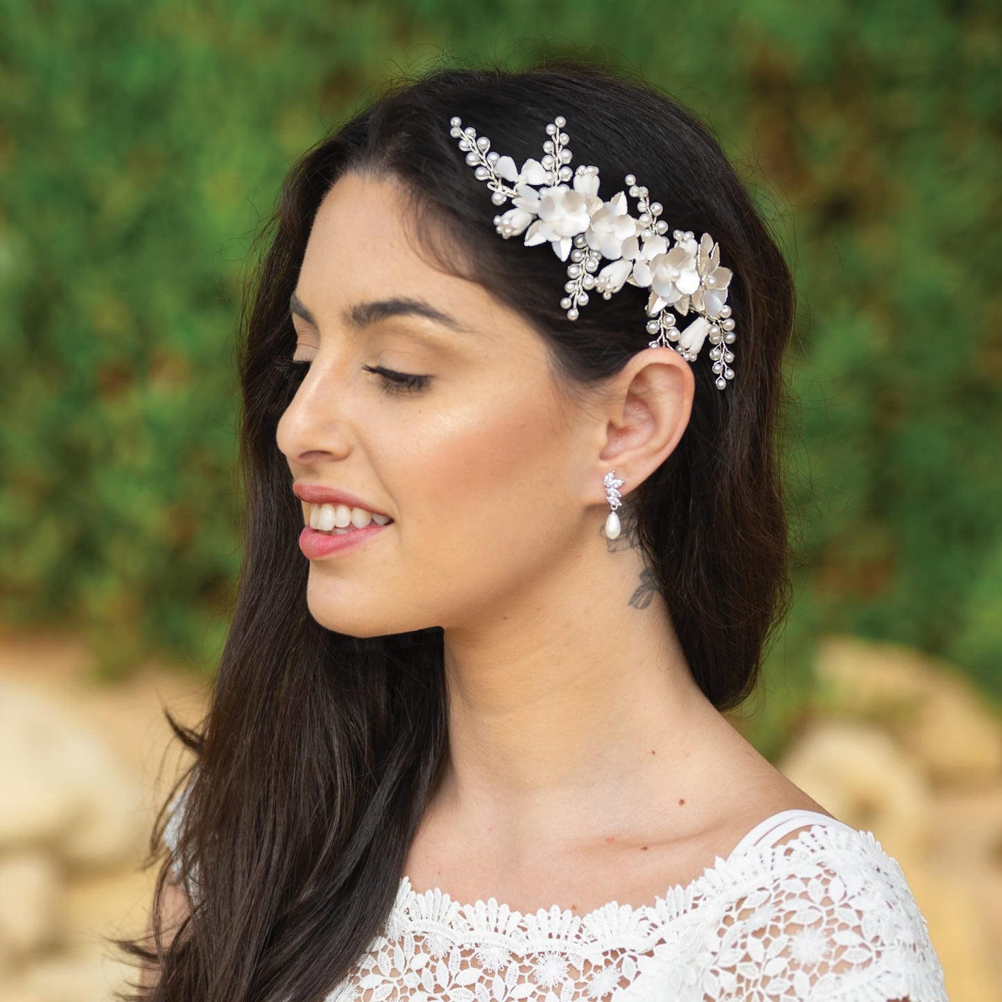 Hårclip "Spring Dream Crystal Pearl Floral"