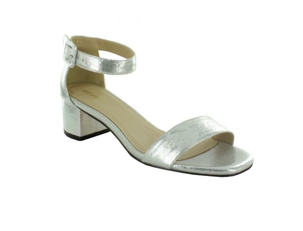 Classic Strap Shiny Sandal Silver 4cm