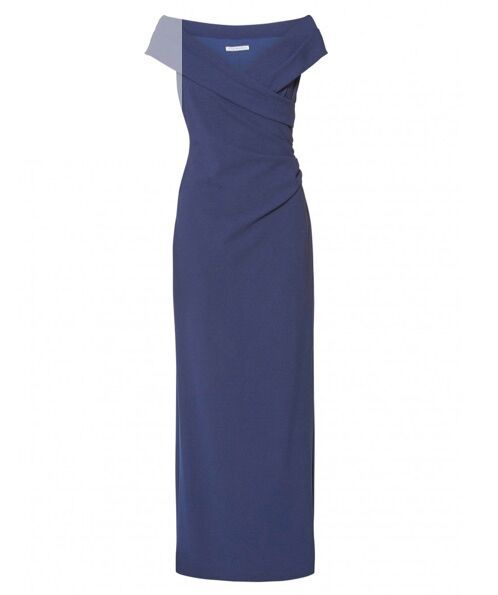 Classic V-Neck Drape Dress - Navy 12
