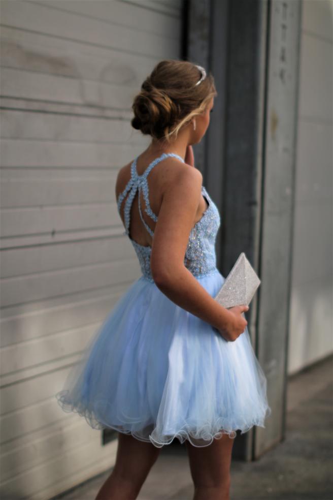 Belle Short tulle Sparkle Ice Blue