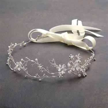 Painted Floral Hairvine - Silver