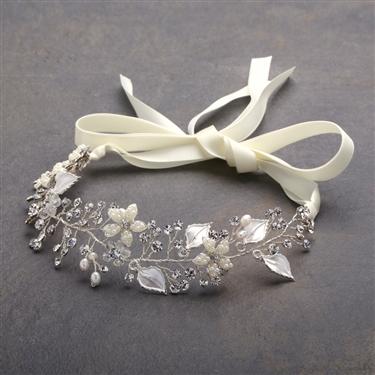 Hair Vine Painted Silver Leaves