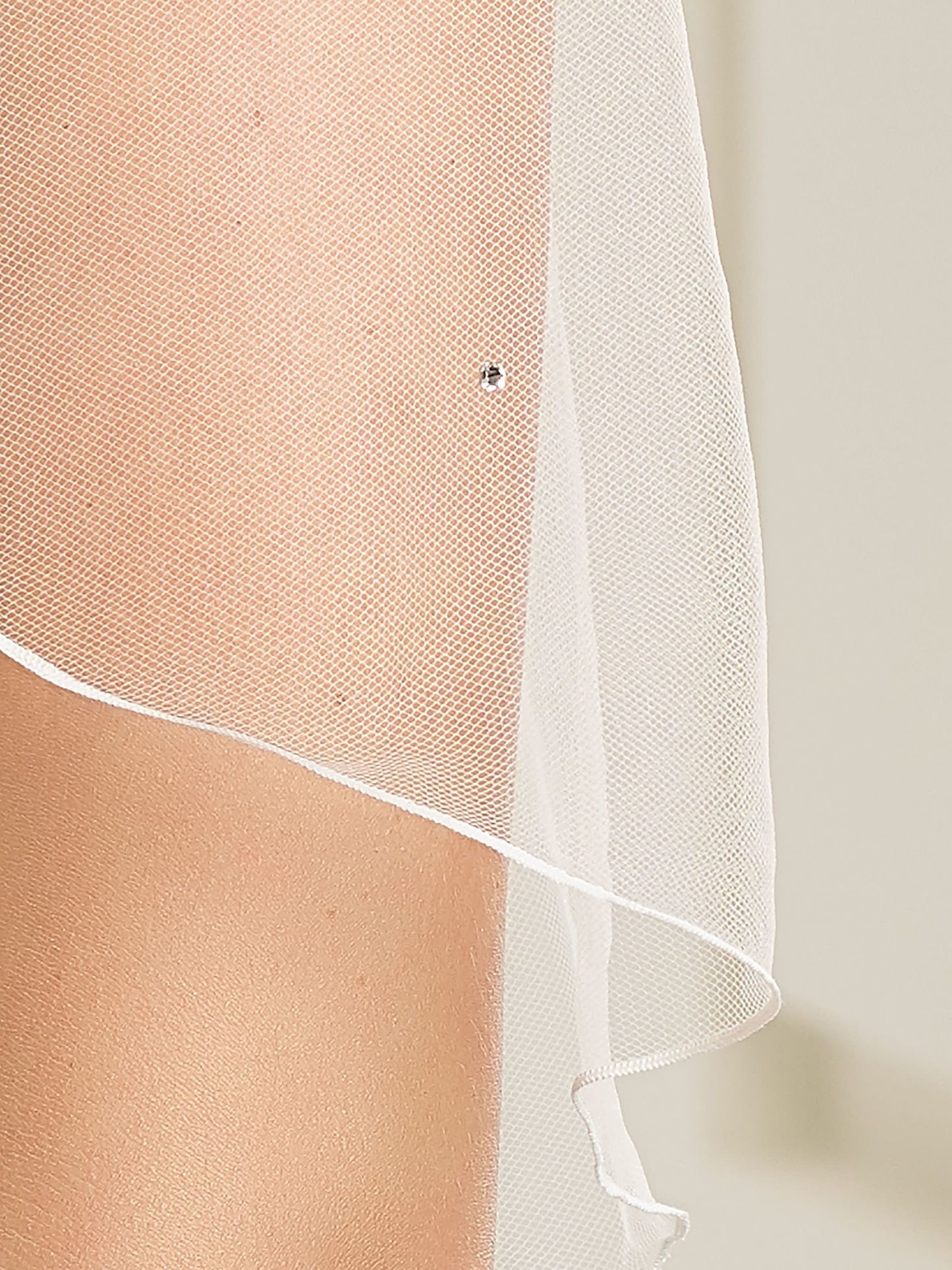 Slør "Corded edge krystaller" 220cm