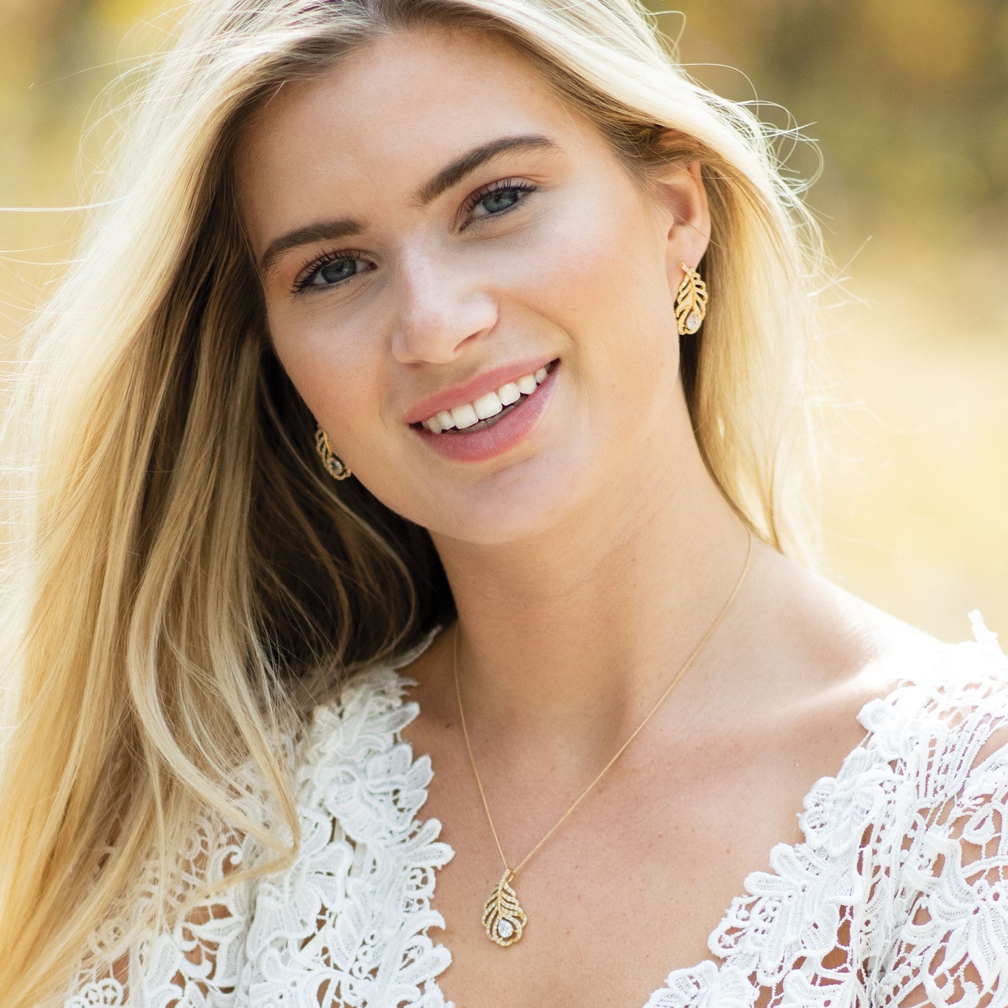 Øredobber "Long Island Leaf" Gold - Gold