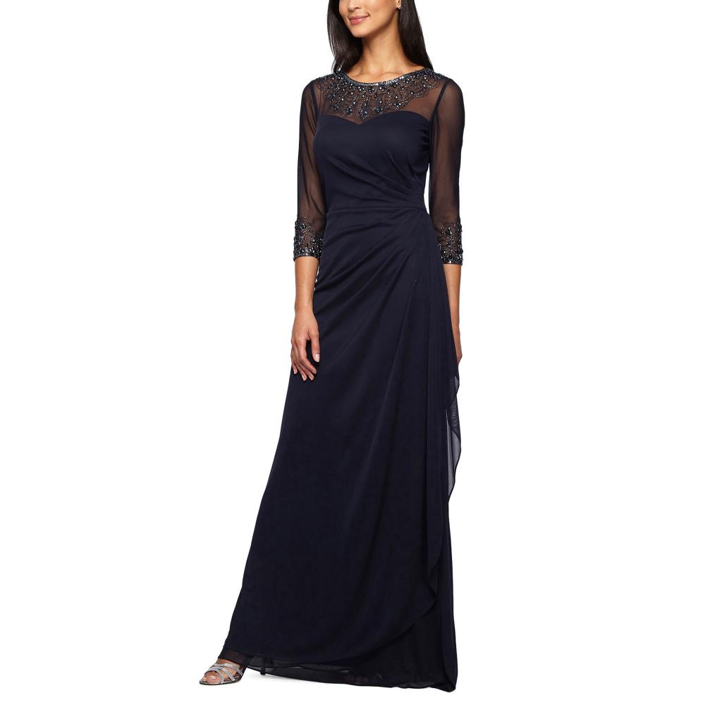 Dress Beaded Jersey Dark Navy