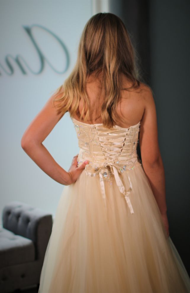 Ballkjole Champagne Silver sparkle Anna Johnson