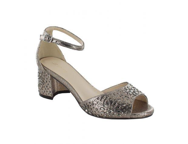 Ankle Strap Heels Metallic Stone 6cm