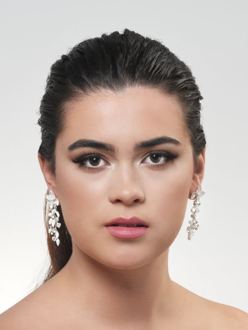 Silver Flower Earrings - Silver