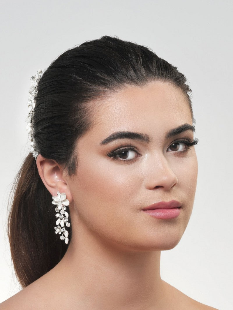 Silver Flower Earrings - Silver