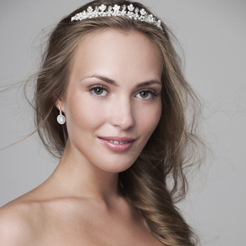 Øredobber "Chic Round Sparkle French Gold"