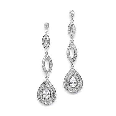 Micro Pave Teardrop Earring - Silver