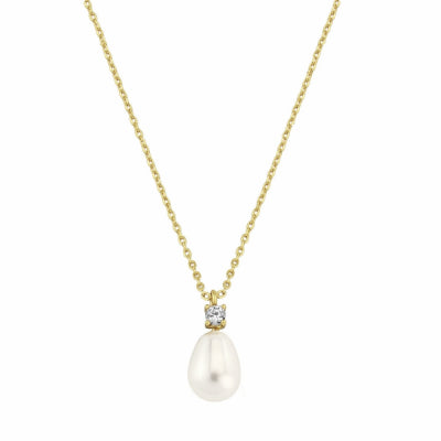 Halssmykke "Classic Pearl & Crystal Gold"