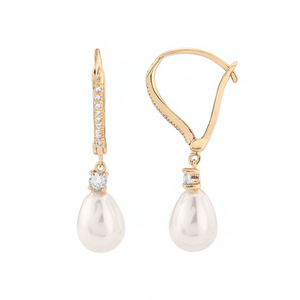 Elegance Pearl Drop Earrings - Silver