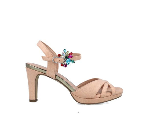 Selskapssko Suede Nude Sandal