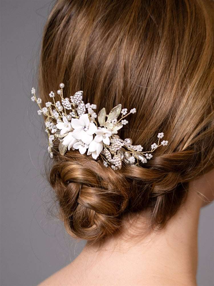 Hårclip "Light Gold Bridal Hair Comb"