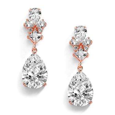 Øredobber "Teardrop Pear Shaped Earrings Rose Gold"