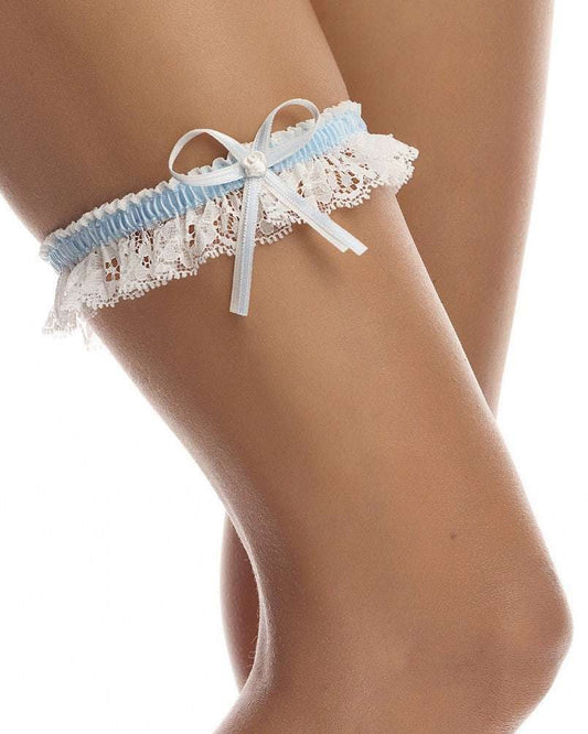 Strømpebånd Sløyfe Halv Blonde Bianco E - Ivory/Light Blu One Size