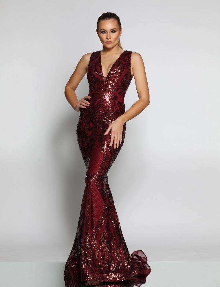 Selskapskjole Mermaid Sequin Details