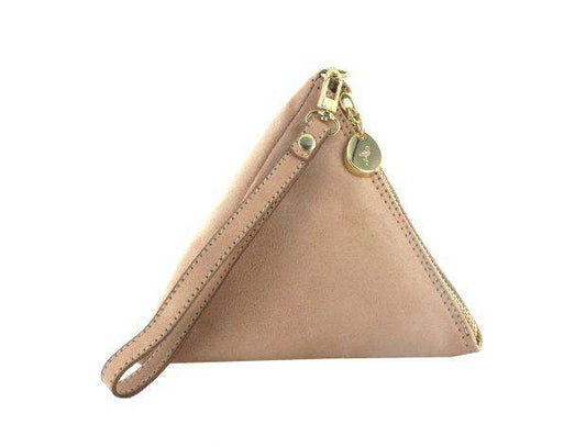Selskapsveske Triangle Faux Suede - Nude