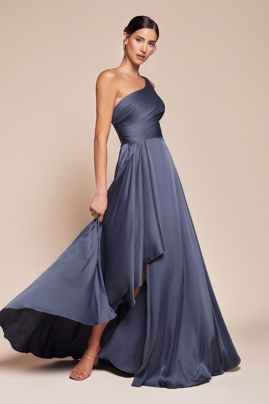 Selskapskjole "One Shoulder" Smokey Blue