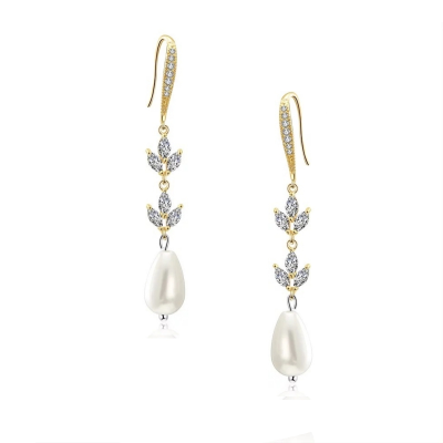 Øredobber "Graceful Pearl Drop Gold"