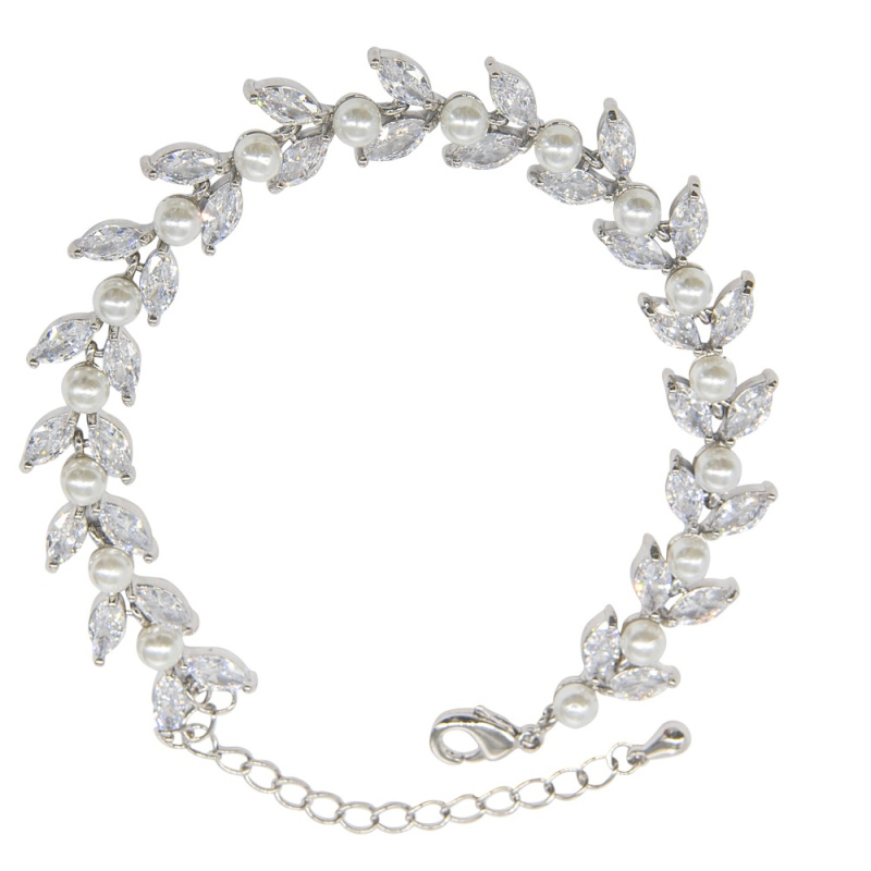 Armbånd "Starlet Leaf Pearl Silver"