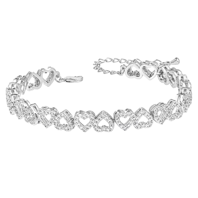 Armbånd "Crystal Hearts Silver"