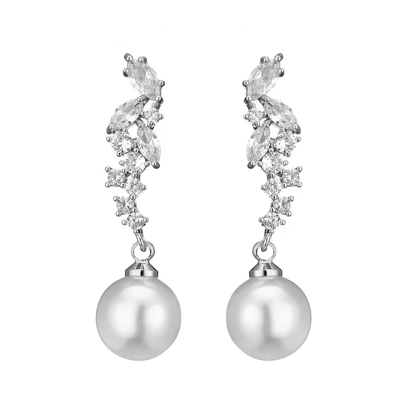 Øredobber "Gleaming Pearl Drop Silver"