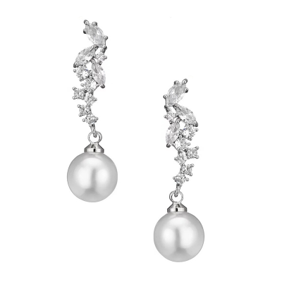 Øredobber "Gleaming Pearl Drop Silver"