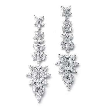 Marquis Cluster Sparkle Earring - Silver