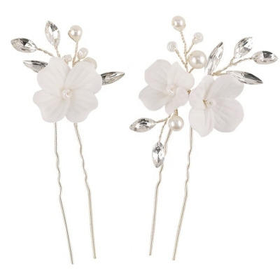 Hårpin "Floral Romance Silver"