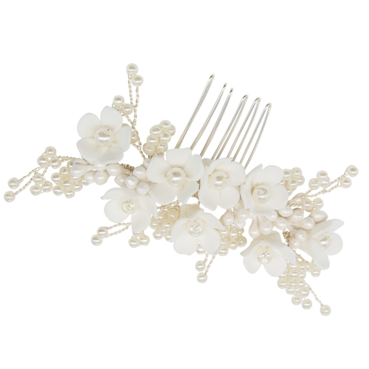 Hårpynt med kam "Chic Flower" Silver