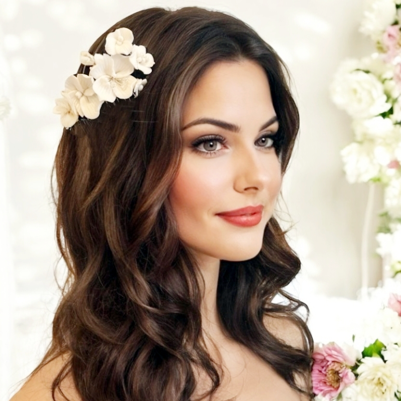 Hårpynt "Starlet floral" Silver