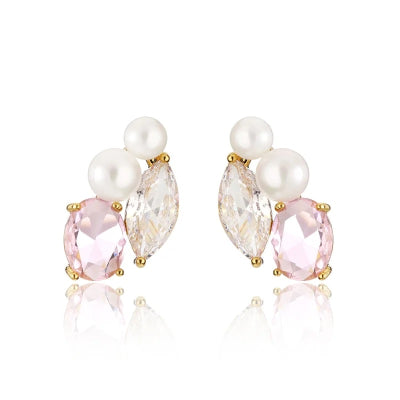 Øredobber "Dainty Pink Sparkle Gold"