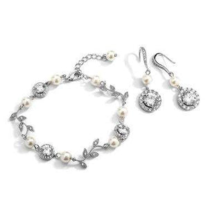 Vine Bracelet & Earrings Set - Silver