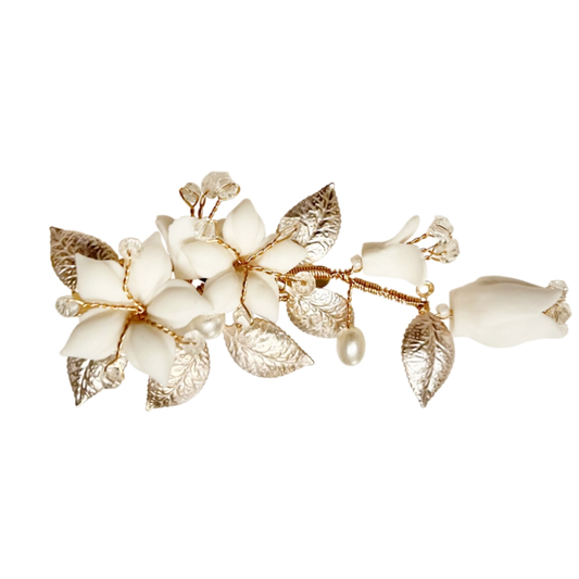 Hårclip "Dainty Flower Silvergold"