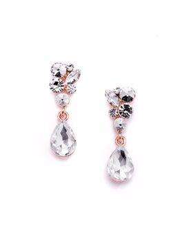 Rose Gold Crystal Earrings - Rose Gold